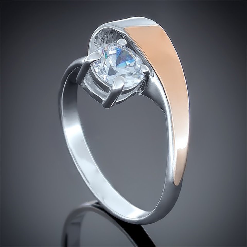 Перстень 406 цирконій білий Rh Timofeev