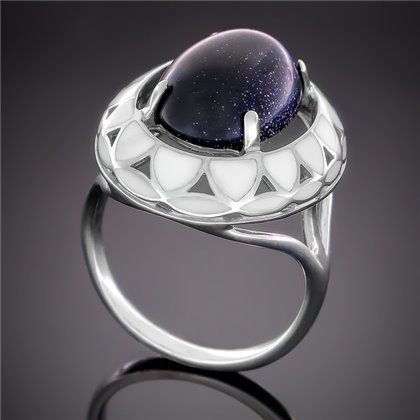 Перстень 401 авантюрин синій Rh Timofeev