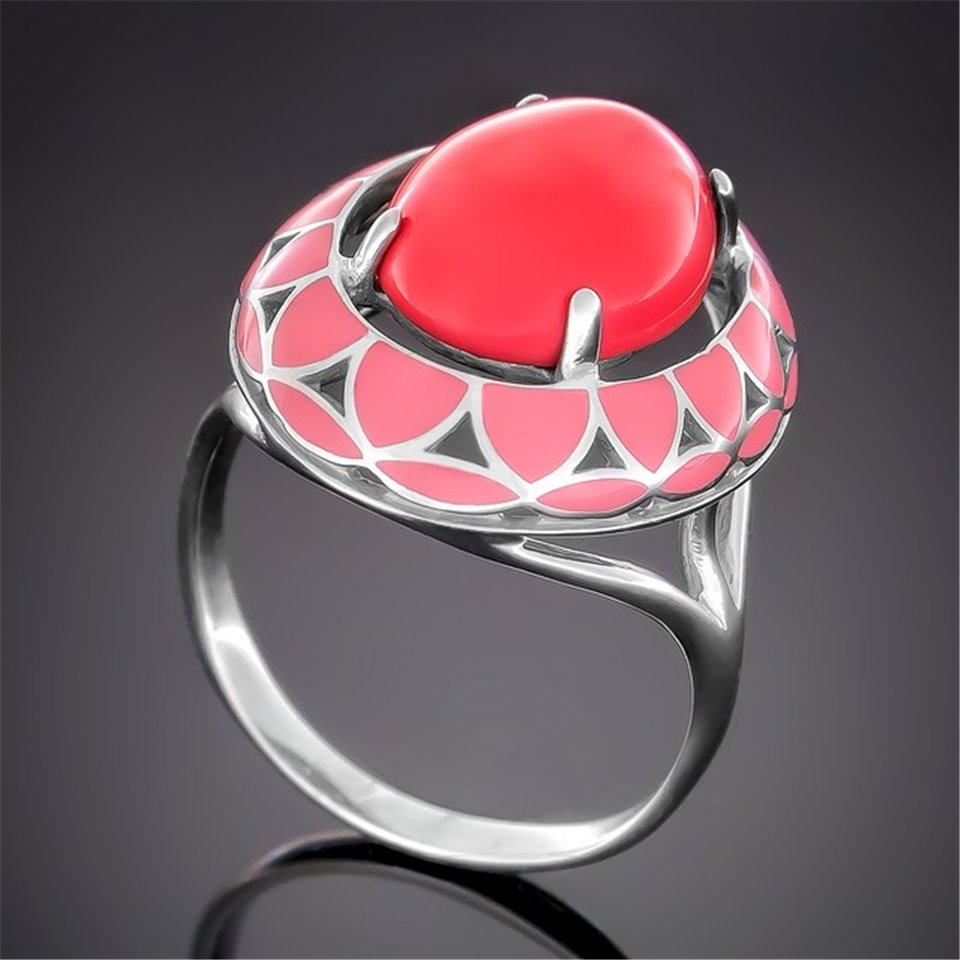 Перстень 401 корал Rh Timofeev