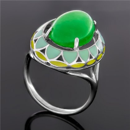 Перстень 401 агат зелений Rh Timofeev