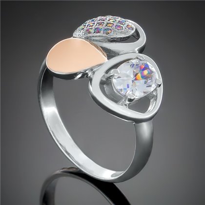 Перстень 397 цирконій білий Rh Timofeev