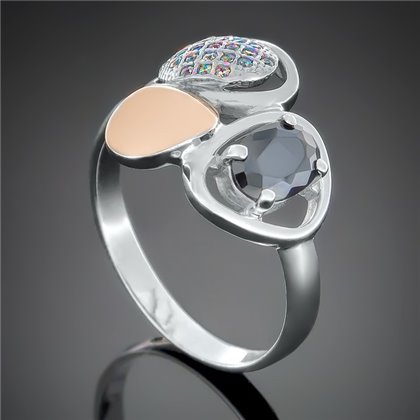 Перстень 397 цирконій чорний Rh Timofeev