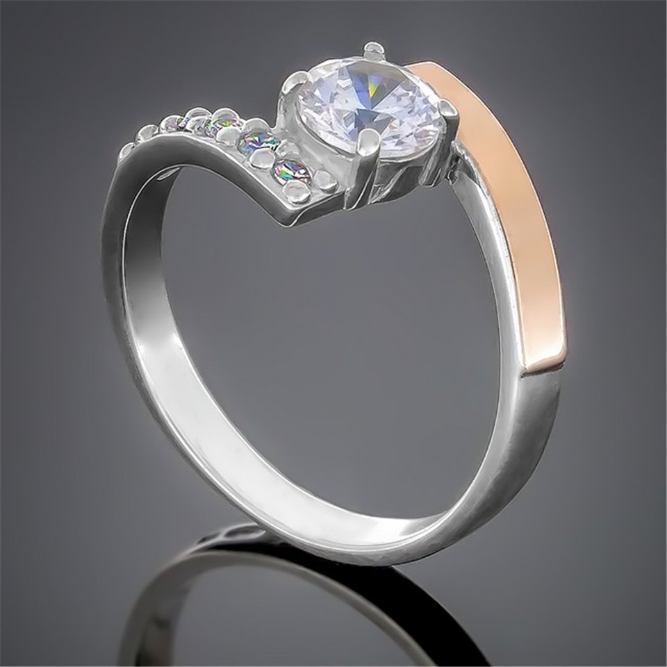 Перстень 391 цирконій білий Rh Timofeev