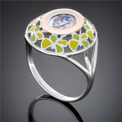 Перстень 390 цирконій білий Rh Timofeev