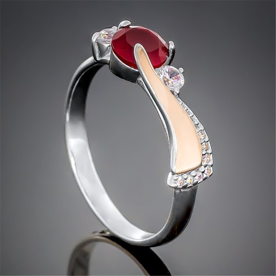 Перстень 389 альпініт червоний Rh Timofeev