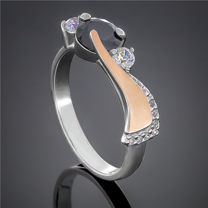 Перстень 389 цирконій чорний Rh Timofeev