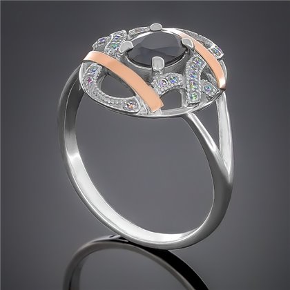 Перстень 388 цирконій чорний Rh Timofeev