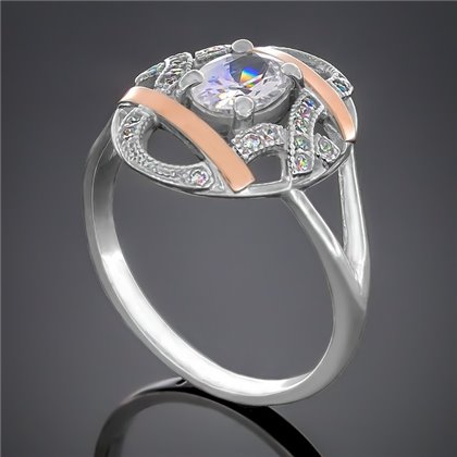 Перстень 388 цирконій білий Rh Timofeev