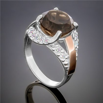 Перстень 385 раухтопаз Rh Timofeev