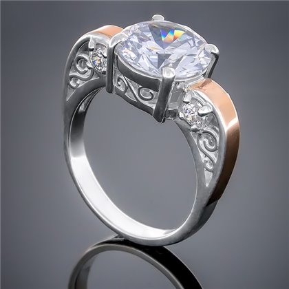 Перстень 384 цирконій білий Rh Timofeev