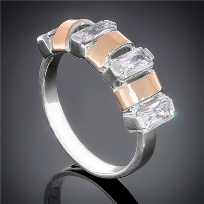 Перстень 382 цирконій білий Rh Timofeev