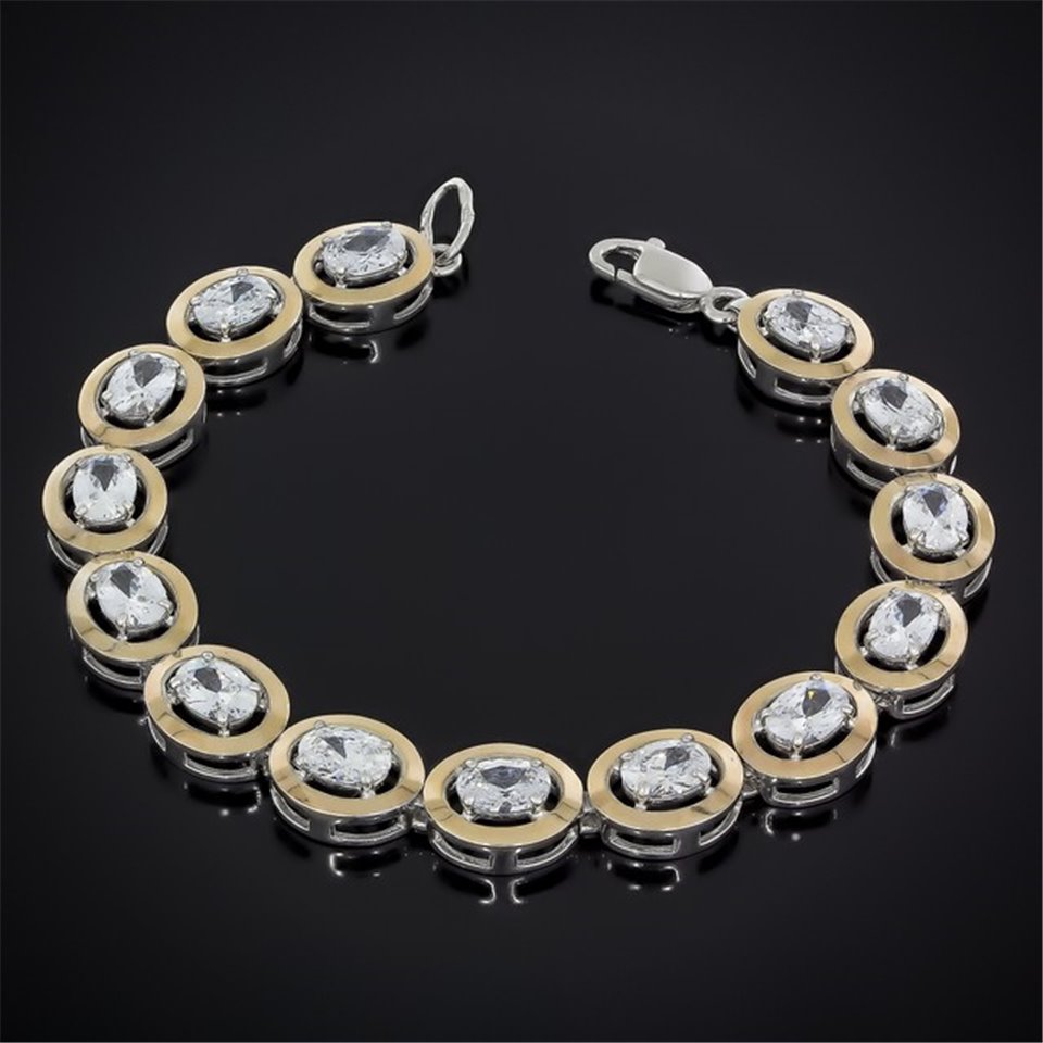 Браслет 605(20/14)цирконій білий Rh Timofeev