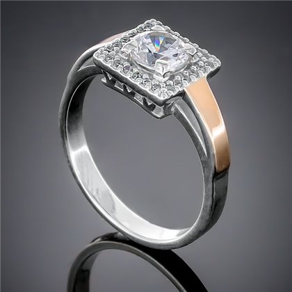 Перстень 380 цирконій білий Rh Timofeev