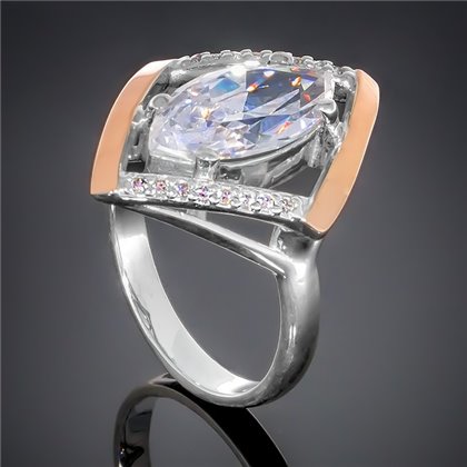 Перстень 379 цирконій білий Rh Timofeev