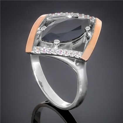 Перстень 379 цирконій чорний Rh Timofeev