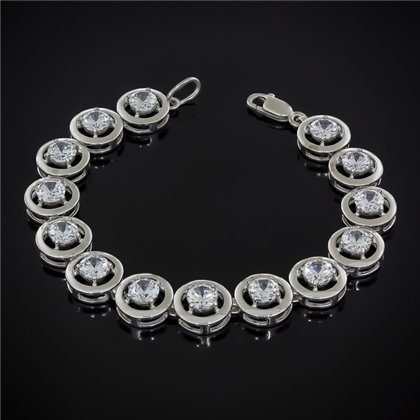 Браслет 606(19/14)(2)цирконій білий Rh Timofeev