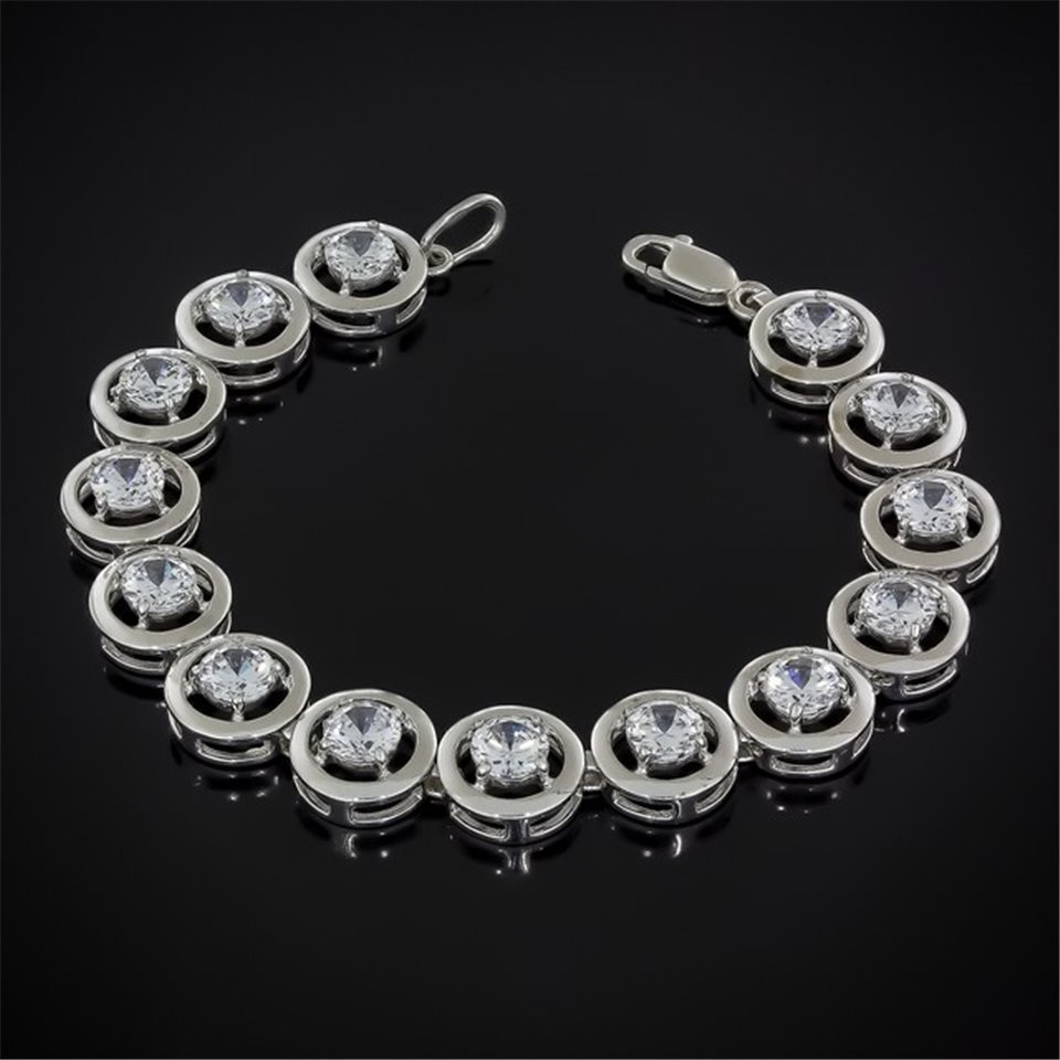 Браслет 606(19/14)(2)цирконій білий Rh Timofeev