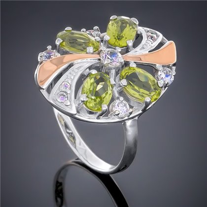 Перстень 249 хризоліт Rh Timofeev