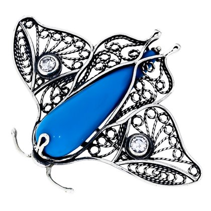 Брош 008 бірюза Timofeev