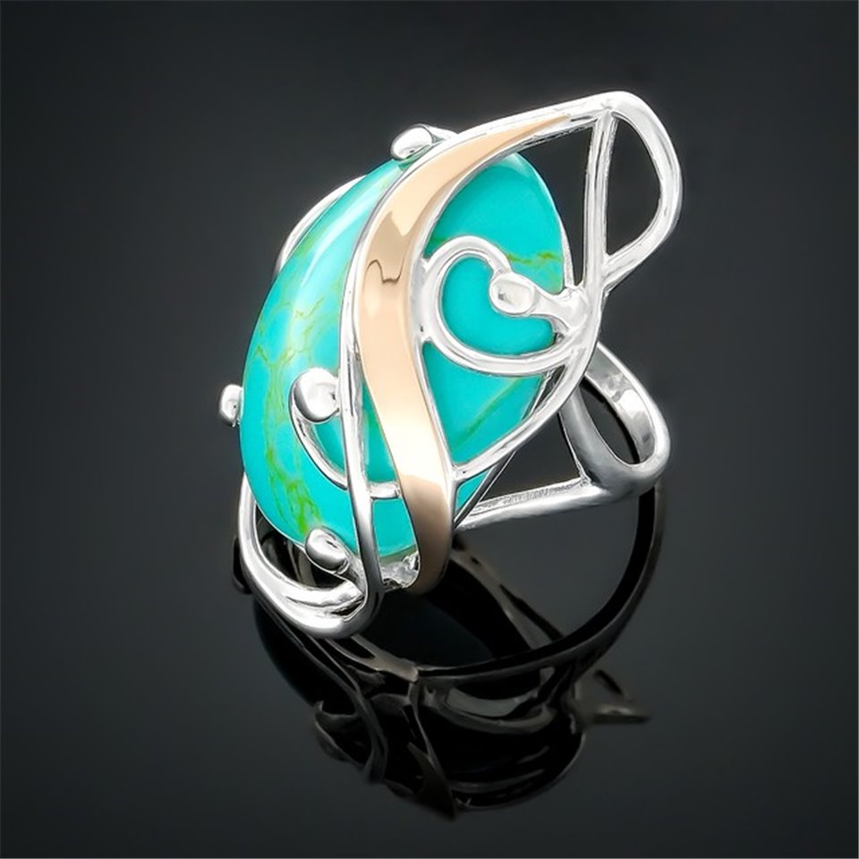 Перстень 295 бірюза імітація Rh Timofeev