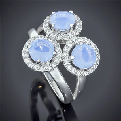 Перстень 565 альпініт молочно блакитний Rh Timofeev