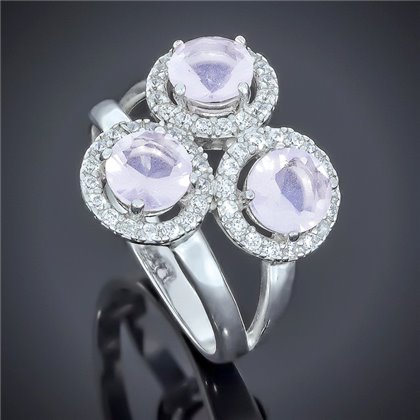 Перстень 565 кварц рожевий Rh Timofeev