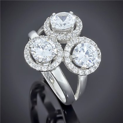 Перстень 565 цирконій білий Rh Timofeev