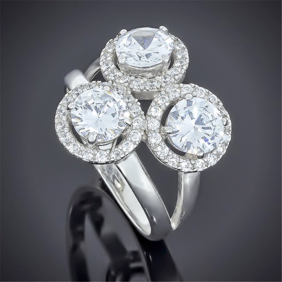 Перстень 565 цирконій білий Rh Timofeev