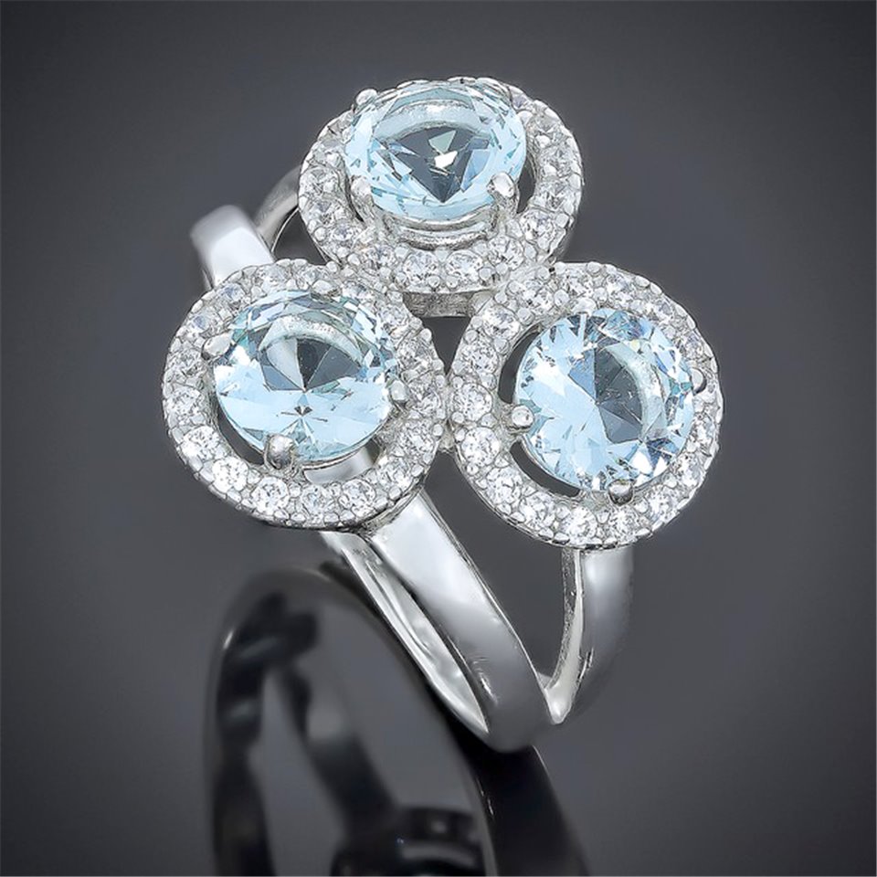 Перстень 565 альпініт блакитний Rh Timofeev