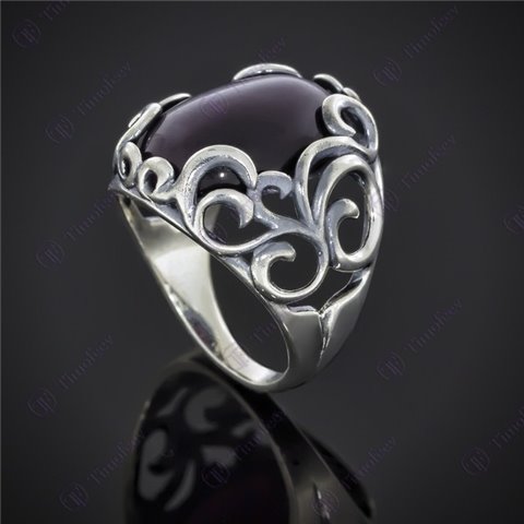 Перстень 592 улексит баклажан Timofeev