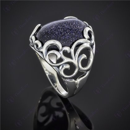 Перстень 592 авантюрин синій Timofeev