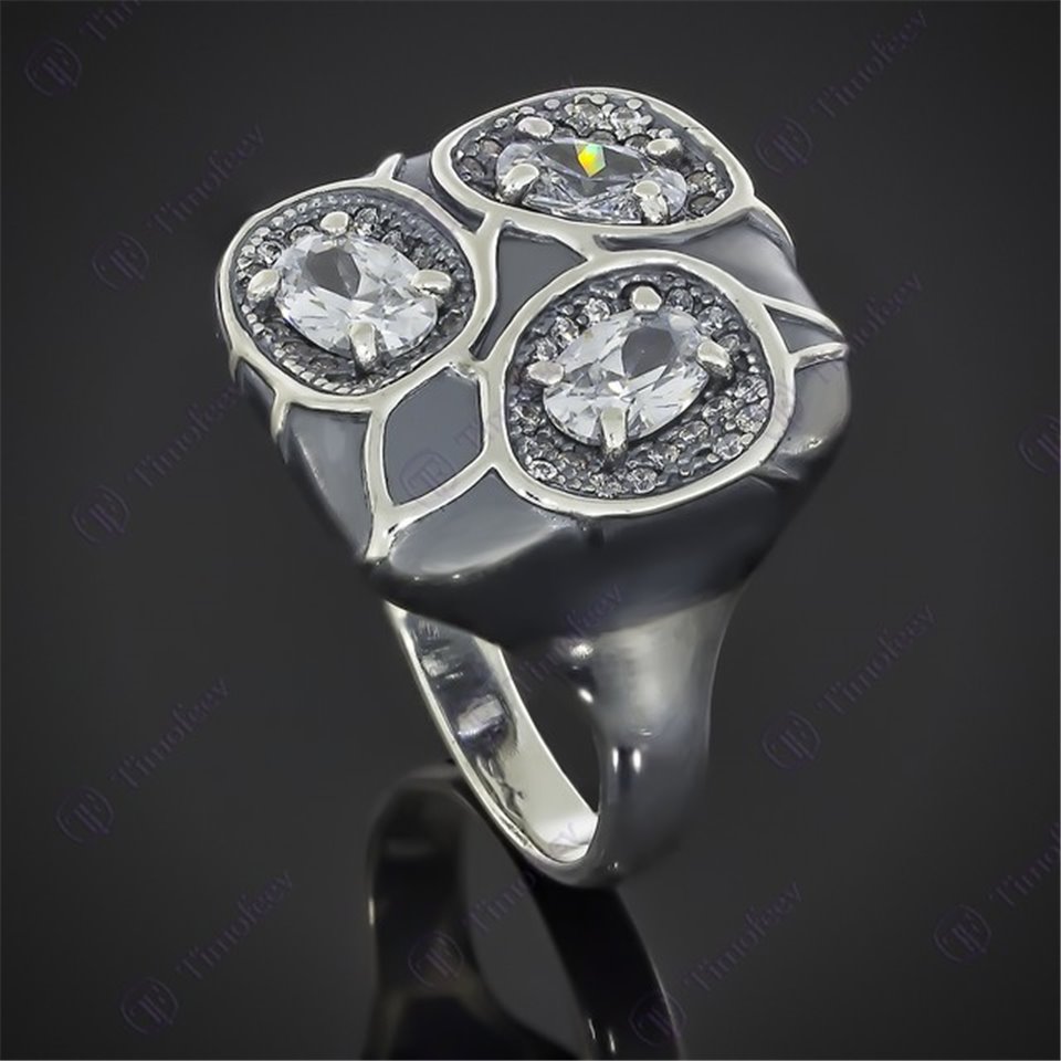 Перстень 597 цирконій білий Timofeev