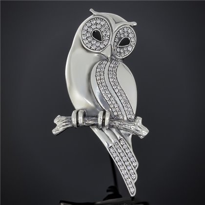 Брош 003 цирконій білий Rh Timofeev