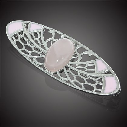 Брош 004 кварц рожевий Rh Timofeev