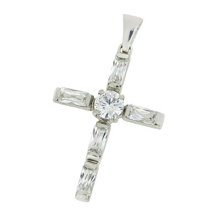 Хрест 027 цирконій білий Rh Timofeev