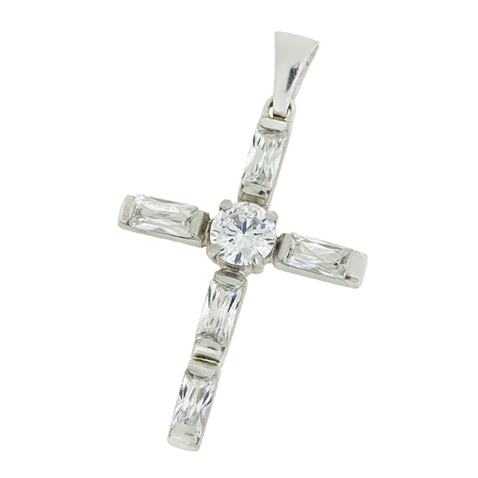 Хрест 027 цирконій білий Rh Timofeev