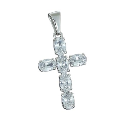 Хрест 031 цирконій білий Rh Timofeev