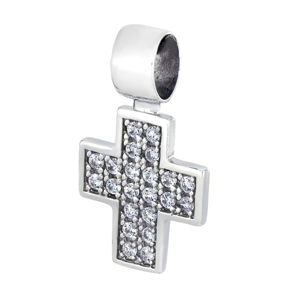 Хрест 035 цирконій білий Rh Timofeev