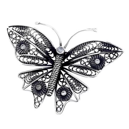 Брош 909 цирконій білий Timofeev