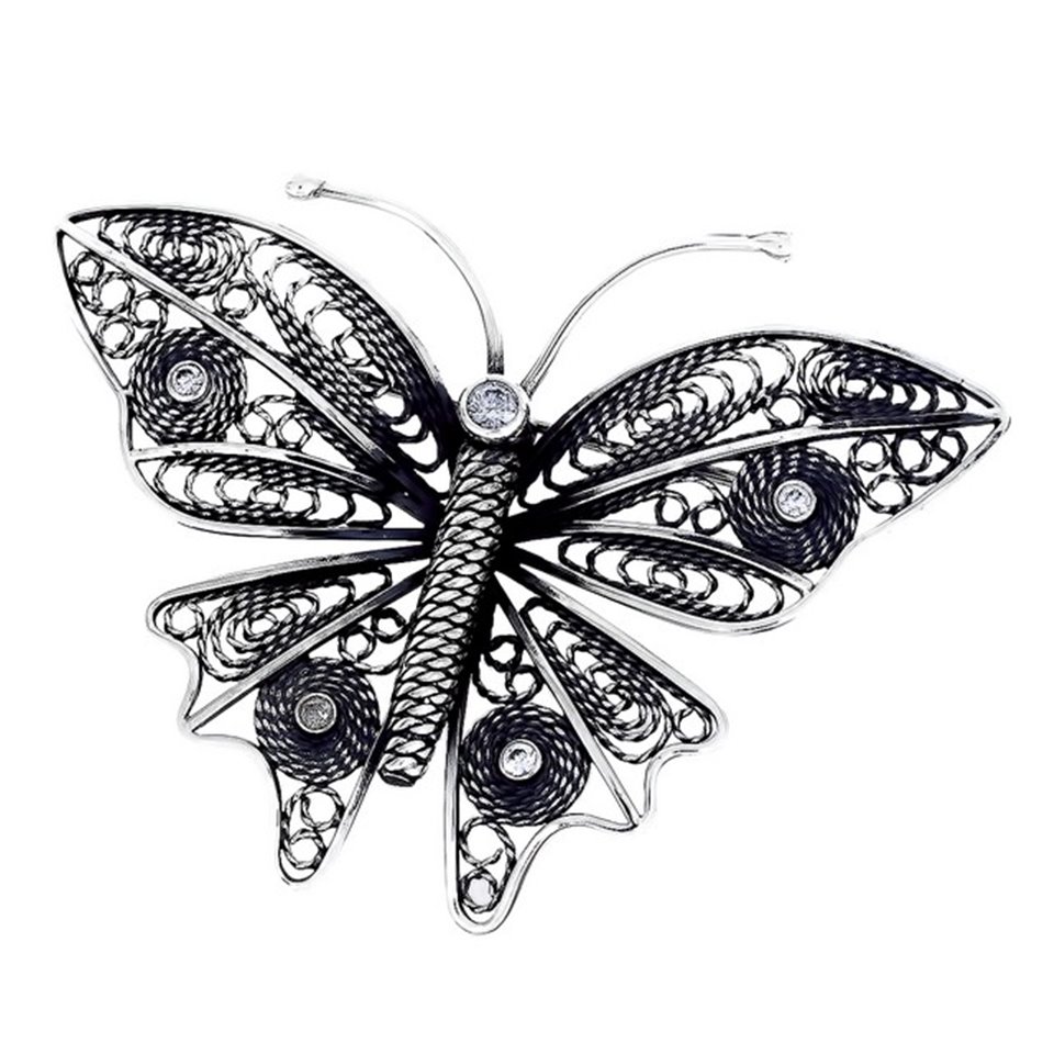 Брош 909 цирконій білий Timofeev