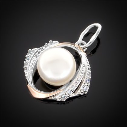Підвіс 293 перлина біла Rh Timofeev