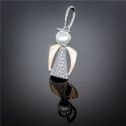 Підвіс 017 перлина біла Rh Timofeev