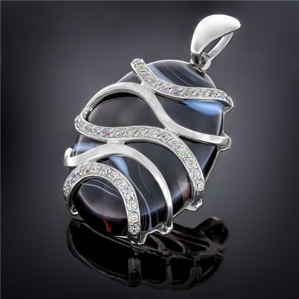 Підвіс 030 агат полосатий h.9 Rh Timofeev