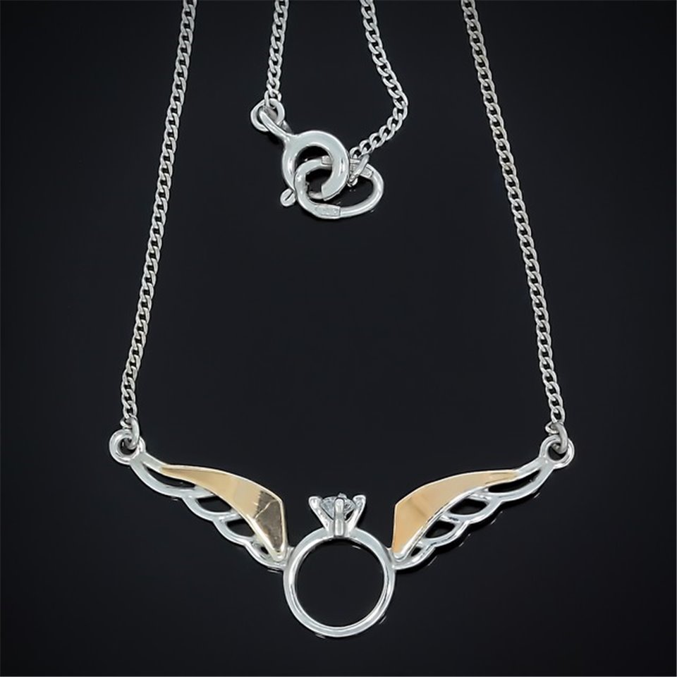 Кольє 649 цирконій білий Rh Timofeev