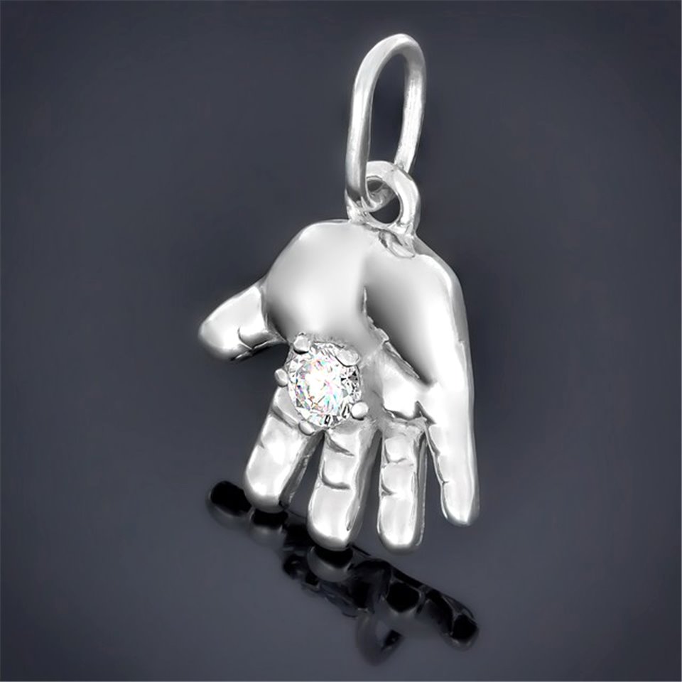 Підвіс 515 цирконій білий Rh Timofeev