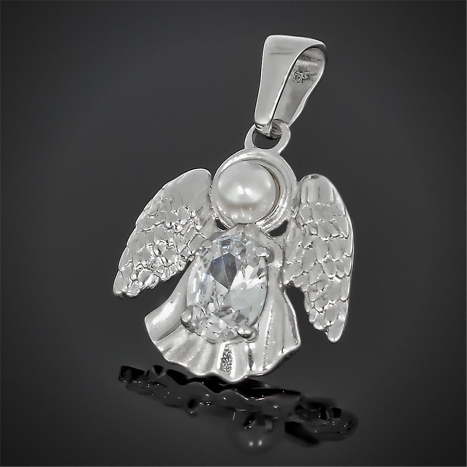 Підвіс 626 перлина біла/цирконій білий Rh Timofeev