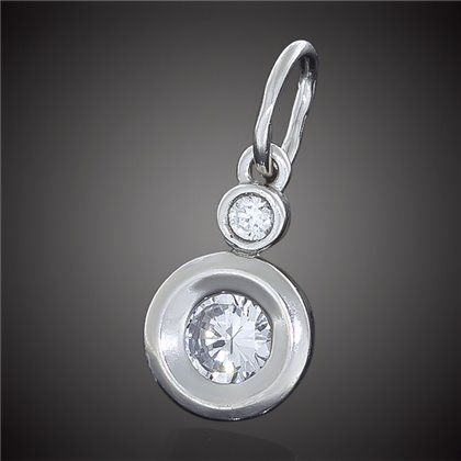Підвіс 628 цирконій білий Rh Timofeev