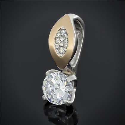 Підвіс 640 цирконій білий Rh Timofeev