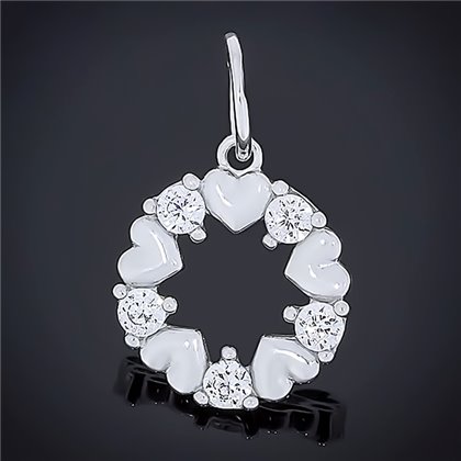 Підвіс 532 цирконій білий Rh Timofeev