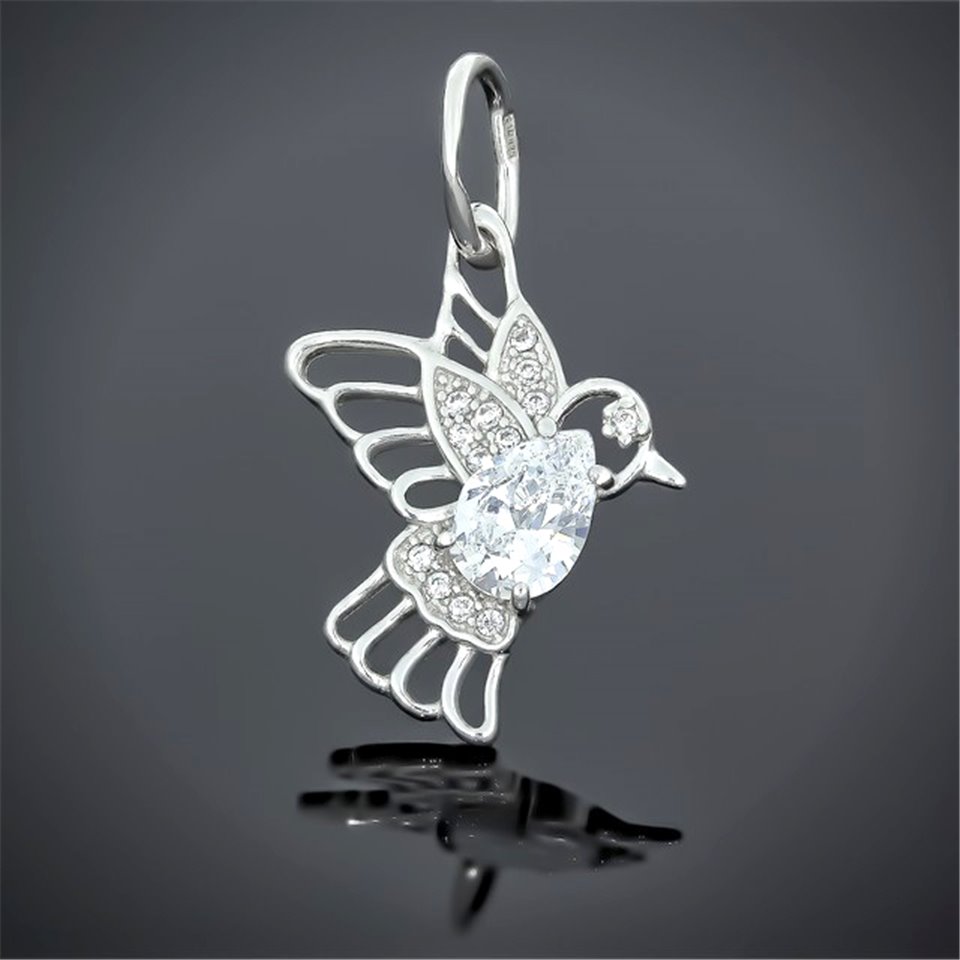 Підвіс 557 цирконій білий Rh Timofeev